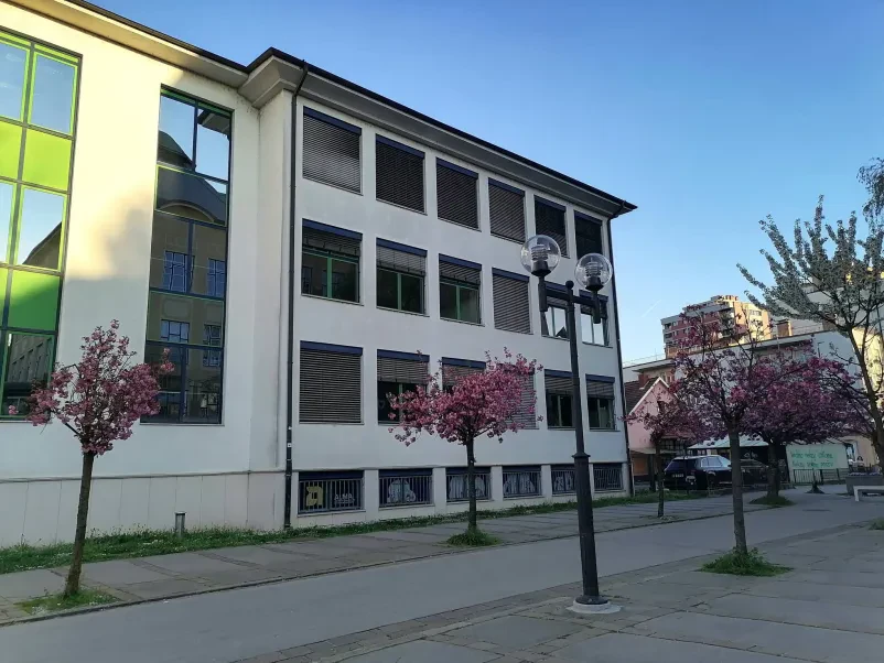 Dijaki v šolskem hodniku Dijaški dom Celje