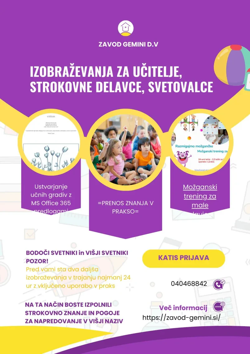 Programi izobraževanj za učitelje