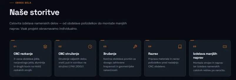 CNC izdelki za strojegradnjo in avtomatizacijo Gorenjska