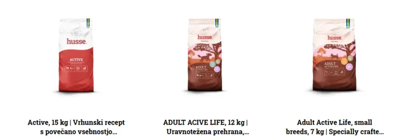 Pasji in mačji briketi Husse