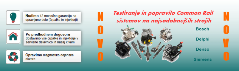 Popravilo visokotlačnih črpalk Komenda, Slovenija