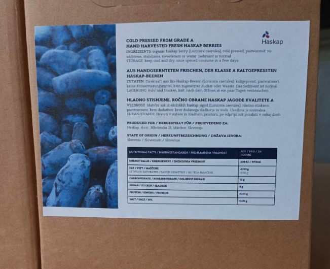 Ugodni haskap izdelki Slovenija