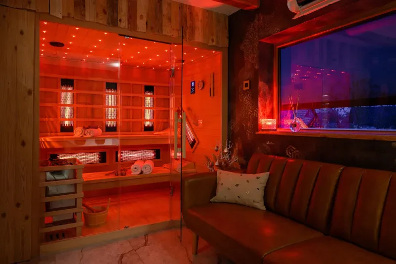 Private sauna, jacuzzi and pool for your stay