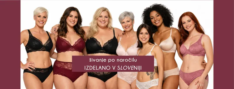 Razstavljeni modrčki različnih krojev prikazujejo pestro izbiro spodnjega perila za ženske.