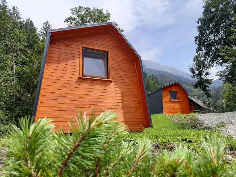 Wooden glamping village near Lake Bled