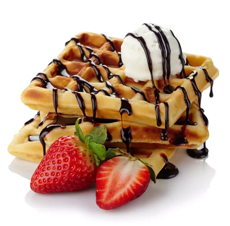 Waffles with strawberries
