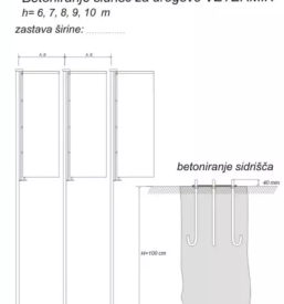 Izdelava drogov za zastave osrednja slovenija