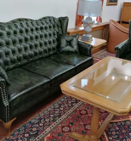 Sestav trosed fotelj v usnju