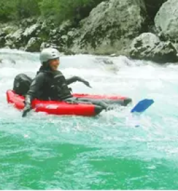 Kayaking on river Soča