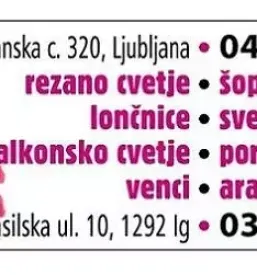 prijetna cvetlicarna v ljubljani