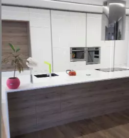 Notranja oprema iz kerrock corian in hi macs kompozitnih materialov