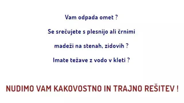 Sanacija vlage in hidroizolacije Slovenija