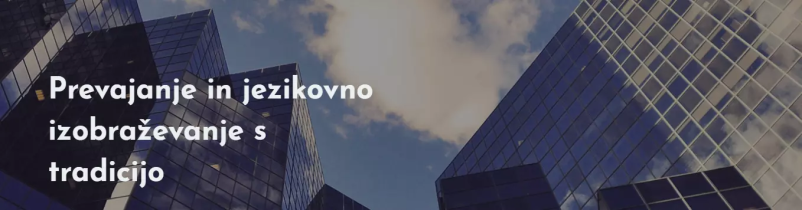 Slika nebotičnikov in napis za prevajanje