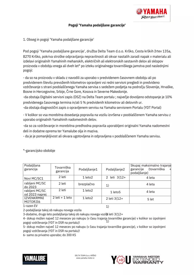 Podaljšana garancija - 1. stran