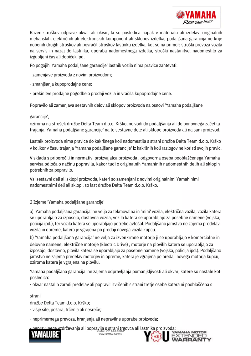 Podaljšana garancija - 2. stran