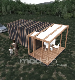 Lesene modularne hise modeko zasnovane v podjetju pillar doo
