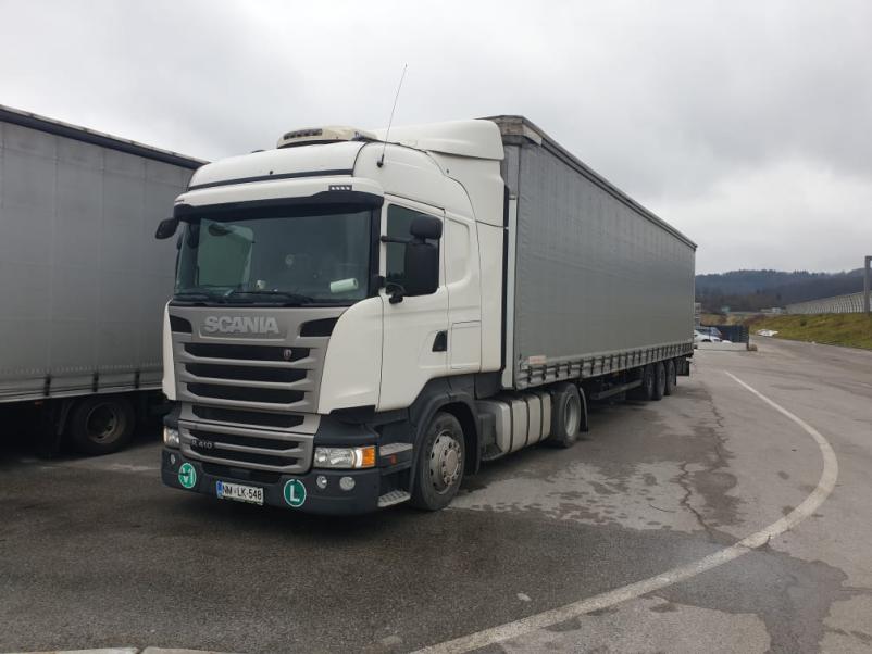 Kamionski prevoz tovora iz Slovenije na Hrvaško