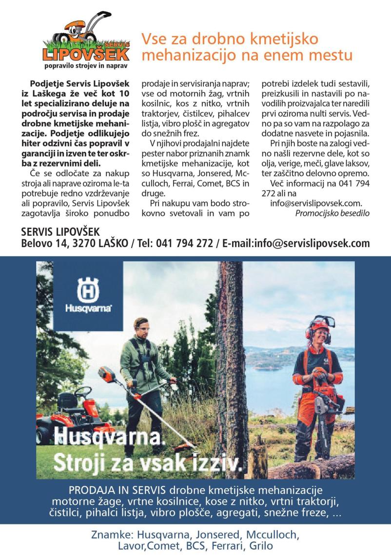 Popravilo Husqvarna opreme Štajerska