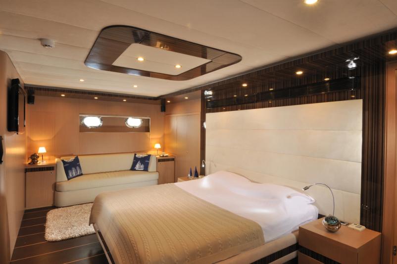 Installation of luxury yacht furniture