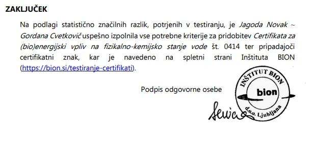 poročilo o delovanju vode