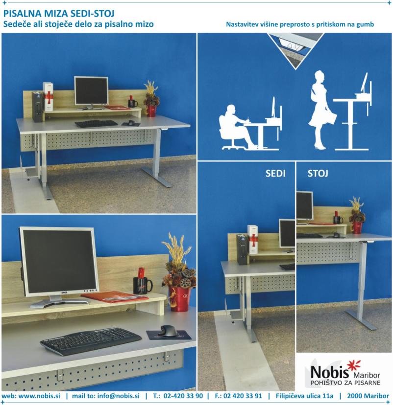 Višinsko nastavljiva miza Štajerska 