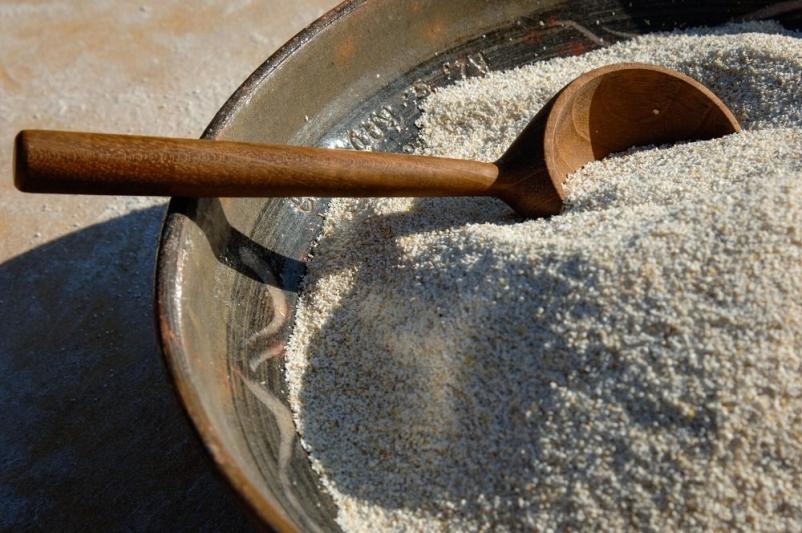 Čiščenje žit na ekološki kmetiji