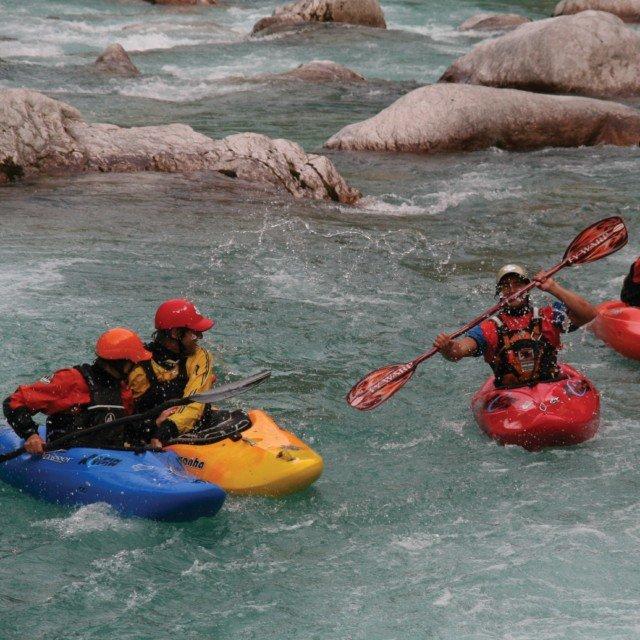 Spust s kajakom Soča