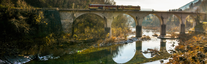 Organisiertes Angeln an der Soča in Solkan
