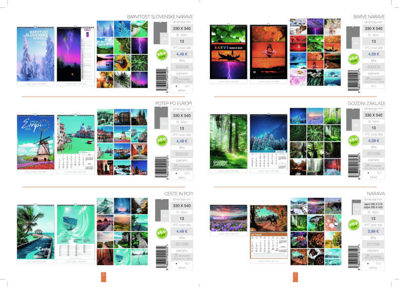 Veleprodaja koledarjev Slovenija