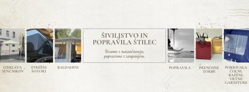Popravilo šotorov in ponjav po Sloveniji