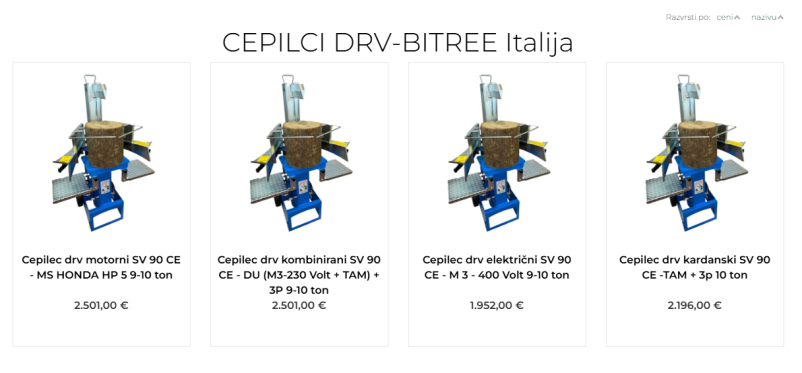 Ugodna prodaja cepilcev drv