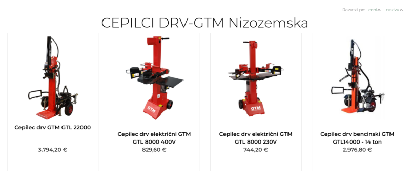 Ugodna spletna prodaja cepilcev drv Slovenija