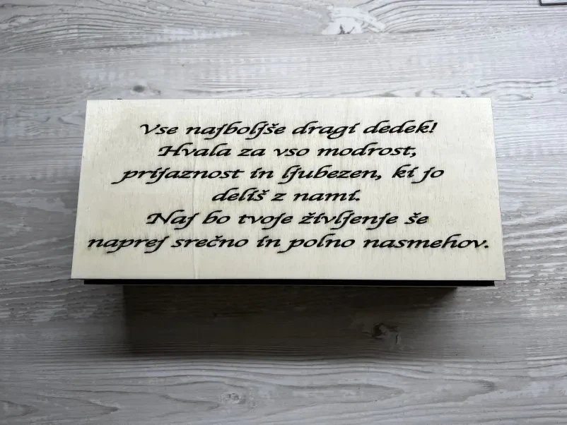 Laserska obdelava lesa in gravura