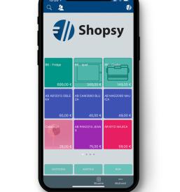 Davčna blagajna Shopsy na telefonu za iOS, Android, Windows