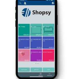 Davčna blagajna Shopsy na telefonu za iOS, Android, Windows