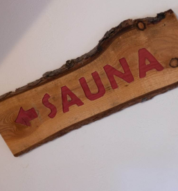 znak za savno v ugodnih apartmajih Brina, Bohinj