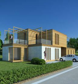 Lesene modularne hiše Modeko, zasnovane v podjetju PILLAR d.o.o.