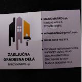Zaključna gradbena dela, Miloš Marko s.p.