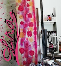 Unikaten poslikan šal