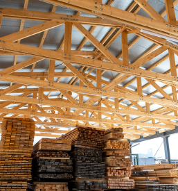 Industrijske hale iz lesa Radlje ob Dravi, Koroška, Slovenija