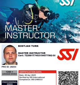 SSI rekreativni in tehnični potapljaški tečaji Slovenija, Hrvaška