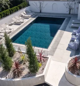 Pool area available for guests of our apartments in Ljubljana