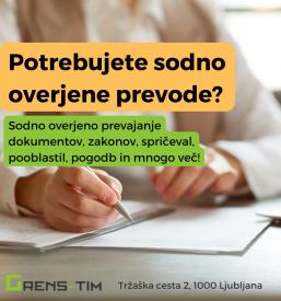 Strokovno prevajanje Ljubljana, Osrednja Slovenija