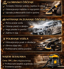 Čiščenje avtomobila Novo mesto, okolica