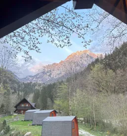 Wooden glamping village near Lake Bled