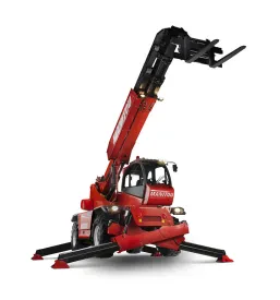 Visoko zmogljiv teleskopski viličar Manitou MRT 2550 Privilege Plus, prikazan na prostem in pripravljen za delo.