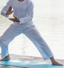 Mladenič v zelenem parku vadi tradicionalni Tai Chi in Chi Gong. To so Chi gong terapije meditacija Domžale za zdravje.