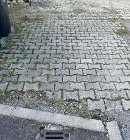Tlakovana površina pred čiščenjem