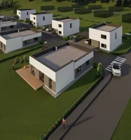 Detajlni arhitekturni načrti in risbe, razgrnjeni na mizi, ključni za učinkovito gradnjo in organizacijo gradbenih storitev.