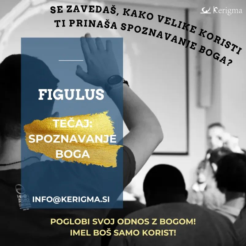 Grafika za verske seminarje Vizualna podoba za seminarje o veri, ki vključuje motiv križa in ponuja vodeno romanje Slovenija ter duhovno rast.